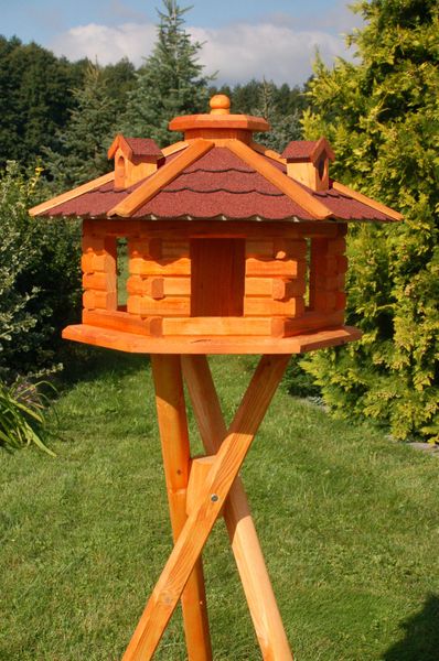 D Futterhäuschen aus Holz - Holz + buntes Dach - 48 x 30 cm - Ansicht 5