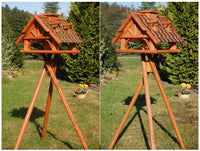 XXL Vogelhaus - Holz & farbige Dachschindeln - 50 x 36 cm