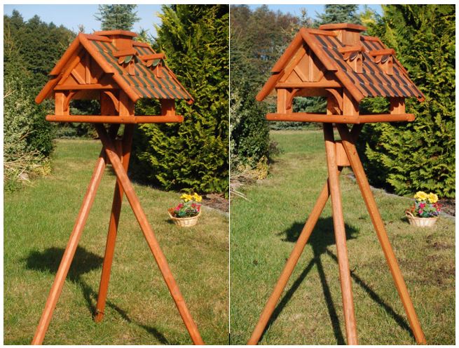 XXL Vogelhaus - Holz & farbige Dachschindeln - 50 x 36 cm